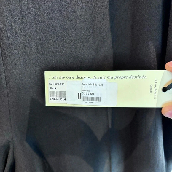 IRIS SETLAKWE Sz 14 Lined Zipper Closure Made in Canada Classic Trousers NEW - Picture 4 of 10